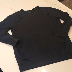 Women's Kendall & Kylie vintage wash  tunic sweatshirt. dark grey/black sm